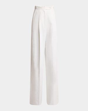 Pleated Wide Leg Trousers