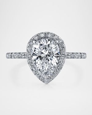 Platinum Pear Diamond Statement Ring, Size 6.5, 1.93tcw