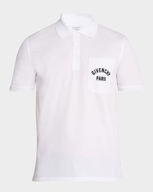 Men's Cotton Pique Polo Shirt with Logo Pocket