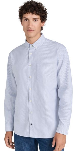 Taylor Stitch Jack Oxford Shirt Navy University Stripe 38