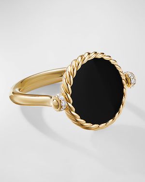 DY Elements Swivel Ring with Black Onyx and Mother of Pearl in 18K Gold