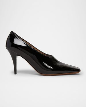95mm Square-Toe Patent Pumps