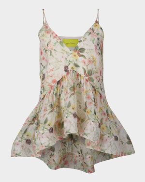 Floral Strappy Chiffon Top