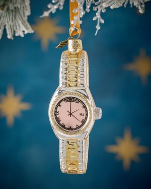 Silver and Gold Watch Christmas Ornament