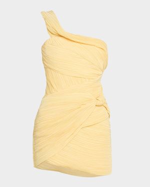 Ahra Asymmetric Plisse Mini Dress