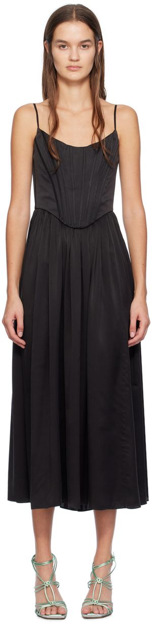 ZIMMERMANN Black Paneled Midi Dress