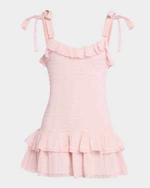 Sherina Cotton Smocked Mini Dress