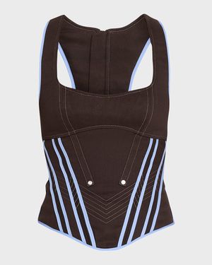 Raceback Denim Bustier Top