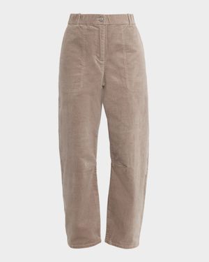 Brushed Stretch Organic Cotton Barrel Pants