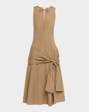 Cotton Poplin Wrap Dress