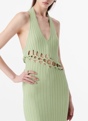 Iro - Robe col midi Col V - Taille M - Vert
