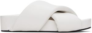 Jil Sander White Padded Slides