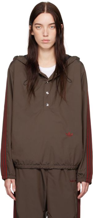 Wales Bonner Anorak brun en taffetas édition adidas Originals