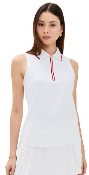 Varley Fritton Performance Tank White/Haute Red L