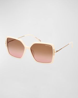 Joanna Amber Acetate Butterfly Sunglasses