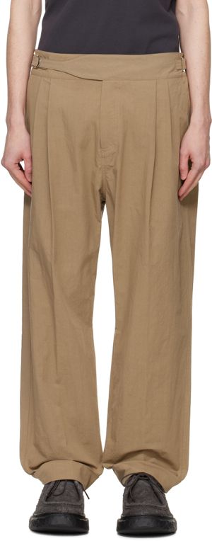 Craig Green Tan Double Pleat Trousers