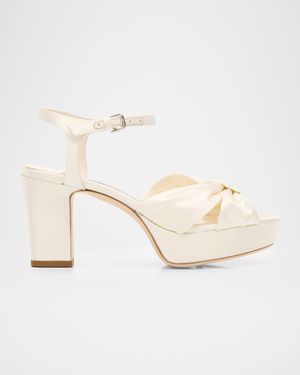 80mm Heloise Satin Platform Sandals