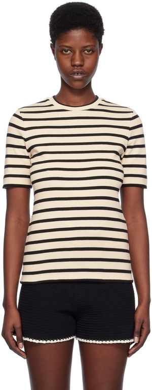 Jil Sander Off-White & Black Stripe T-Shirt