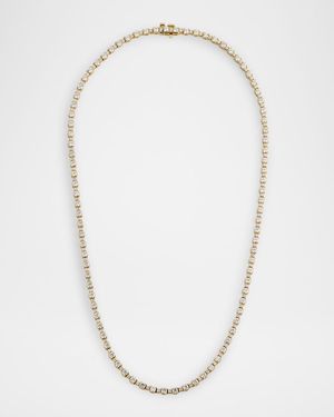 18K Yellow Gold Diamond Tennis Necklace, 17"L, 8.37tcw