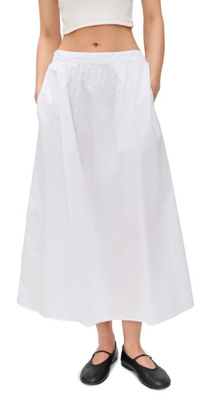 Velvet Bella Poplin Skirt White M