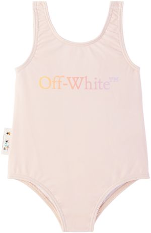 Off-White Bébé | Maillot de bain une pièce rose à logo dégradé
