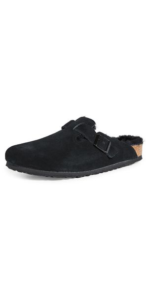 Birkenstock Boston Shearling Sandals Black Black 44