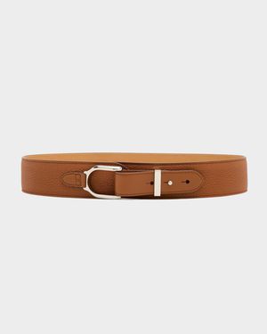 Welington Pebbled Leather Turnback Belt