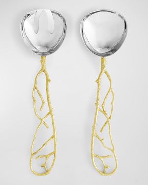 Butterfly Ginkgo White & Gold Serving Set