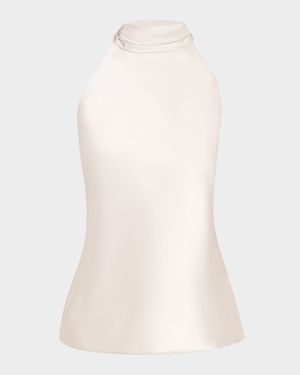 Chilton Stretch Silk Charmeuse Halter Top