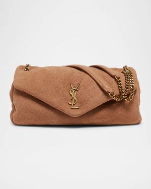 Calypso Medium YSL Shoulder Bag in Grained Nubuck Leather