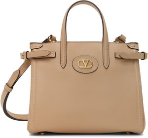 Valentino Garavani Tan Antibes Small Shopping Tote