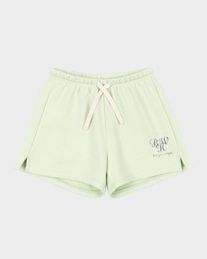 Rosie H-W x Kid's Monogrammed Drawstring Cotton Shorts, Size 12M-6