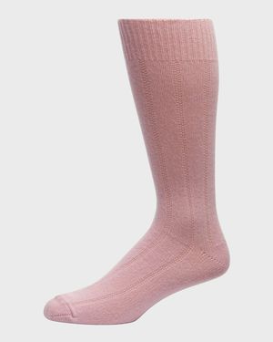 Men's Rib-Cashmere Crew Socks