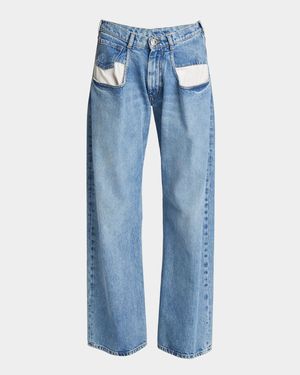5-Pocket Wide-Leg Denim Pants
