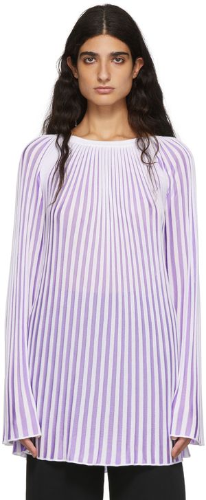 MM6 Maison Margiela White & Purple Viscose Sweater