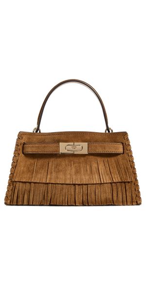 Tory Burch Lee Radziwill Petite Suede Fringe Mini Bag WILD TABACCO One Size