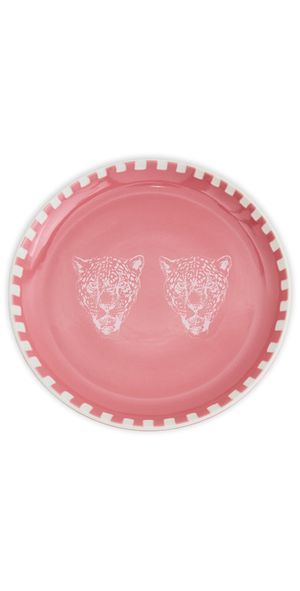 Carolina K Tiger Appetizer Plate Pink One Size
