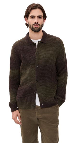 NN07 Thor Full Button Cardigan Dark Army XL