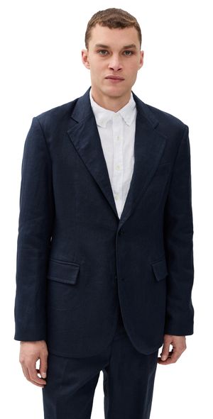 Alex Mill Grant Blazer In Linen Navy XL