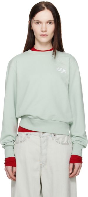 A.P.C. Green Boxy 'Rue Madame' Sweatshirt