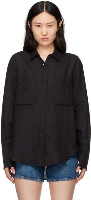 ANINE BING Black Dante shirt