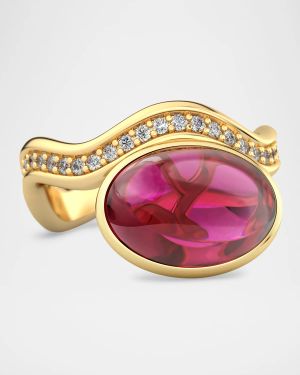 Aurora Cocktail Ring with Rubellite and Diamonds