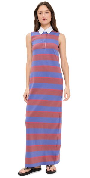 STAUD Julius Dress Atlas Rugby Stripe XL