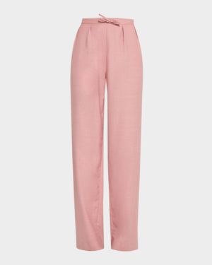 Cove Pleated Elastic Waistband Wool Pants