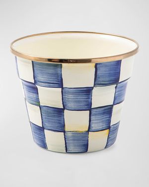 Royal Check Enamel Small Garden Pot