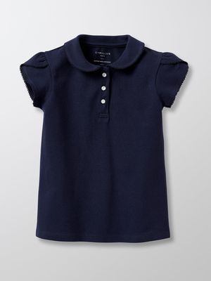 Cyrillus - Polo en maille piquée en coton biologique - Taille 14A - Bleu