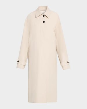 Lolana Single-Breasted Long Trench Coat