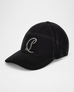 Men's Mooncrest Rhinestone Velvet Baseball Cap