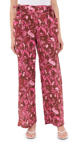 Coniglio Palm Beach Move and Groove Snap Pants Cranes Pink Teakwood 1
