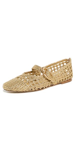 Larroudé Verona Macrame Ballet Flats Gold 8